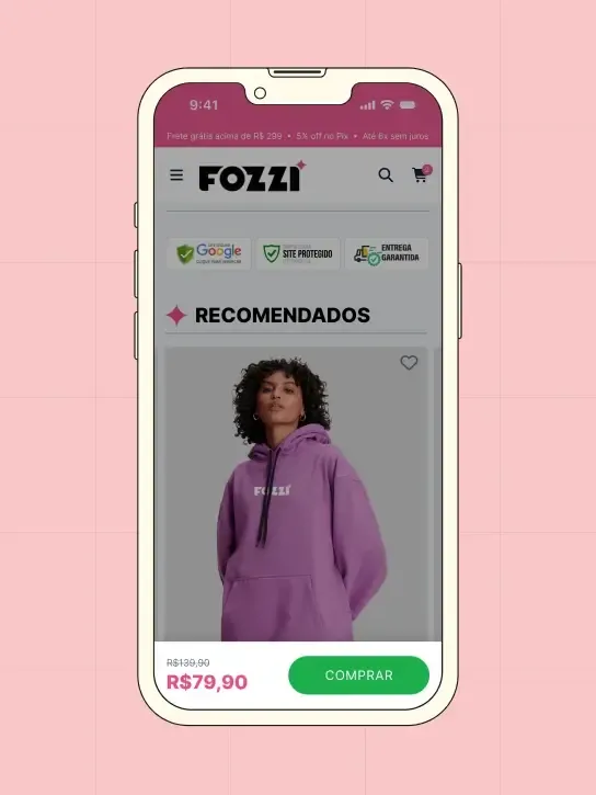 Celular: barra de compra